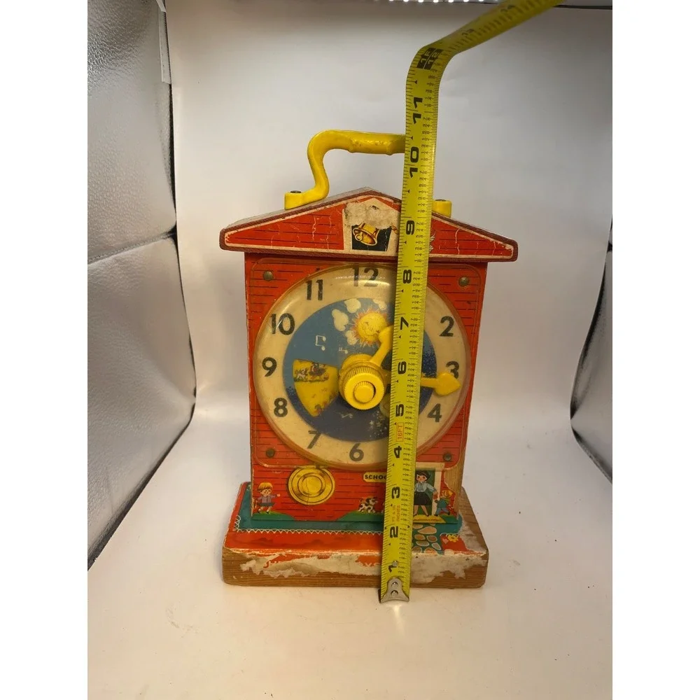 Fisher Price Musical Tick Tock Teaching Clock Music Japan Movement-Works 1962-68